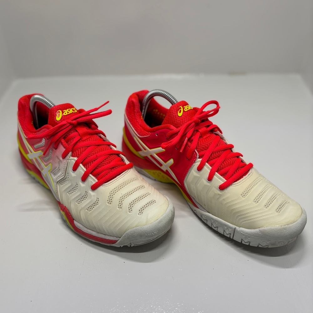 ASICS Gel-Resolution 7 Women’s 9.5 Tennis Shoes Red Pink White Athletic Sneakers - Picture 3 of 13